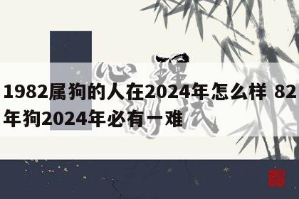 1982属狗的人在2024年怎么样 82年狗2024年必有一难