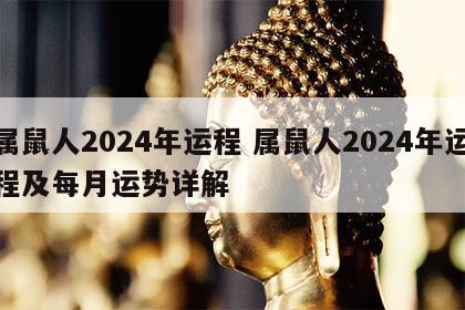 属鼠人2024年运程 属鼠人2024年运程及每月运势详解