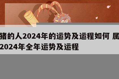 属猪的人2024年的运势及运程如何 属猪人2024年全年运势及运程