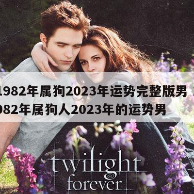 1982年属狗2023年运势完整版男 1982年属狗人2023年的运势男