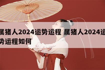 属猪人2024运势运程 属猪人2024运势运程如何