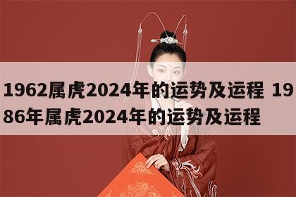 1962属虎2024年的运势及运程 1986年属虎2024年的运势及运程