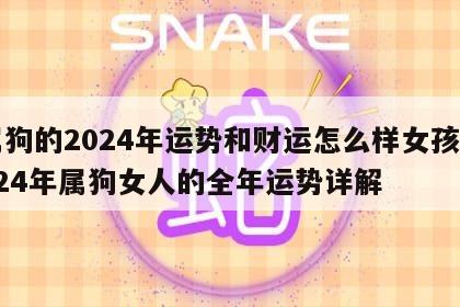 属狗的2024年运势和财运怎么样女孩 2024年属狗女人的全年运势详解