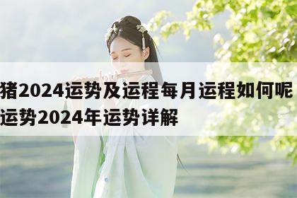 属猪2024运势及运程每月运程如何呢 属猪运势2024年运势详解