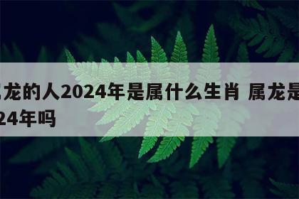 属龙的人2024年是属什么生肖 属龙是2024年吗