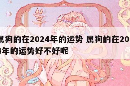 属狗的在2024年的运势 属狗的在2024年的运势好不好呢