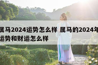 属马2024运势怎么样 属马的2024年运势和财运怎么样