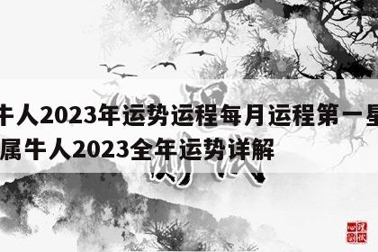 属牛人2023年运势运程每月运程第一星座网 属牛人2023全年运势详解