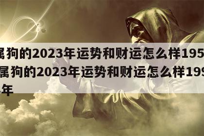 属狗的2023年运势和财运怎么样1958 属狗的2023年运势和财运怎么样1994年