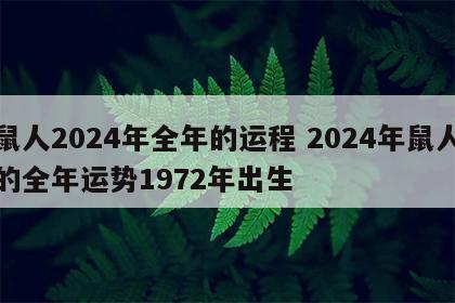 鼠人2024年全年的运程 2024年鼠人的全年运势1972年出生