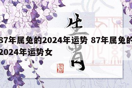 87年属兔的2024年运势 87年属兔的2024年运势女