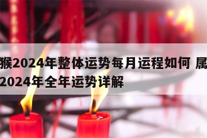 属猴2024年整体运势每月运程如何 属猴人2024年全年运势详解