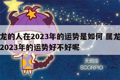 属龙的人在2023年的运势是如何 属龙的在2023年的运势好不好呢