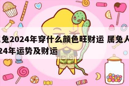 属兔2024年穿什么颜色旺财运 属兔人2024年运势及财运
