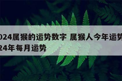 2024属猴的运势数字 属猴人今年运势2024年每月运势