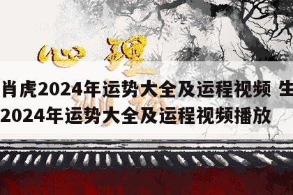 生肖虎2024年运势大全及运程视频 生肖虎2024年运势大全及运程视频播放
