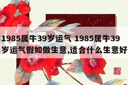 1985属牛39岁运气 1985属牛39岁运气假如做生意,适合什么生意好