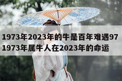 1973年2023年的牛是百年难遇97 1973年属牛人在2023年的命运