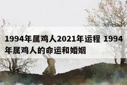 1994年属鸡人2021年运程 1994年属鸡人的命运和婚姻
