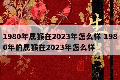 1980年属猴在2023年怎么样 1980年的属猴在2023年怎么样