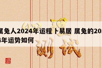 属兔人2024年运程卜易居 属兔的2024年运势如何