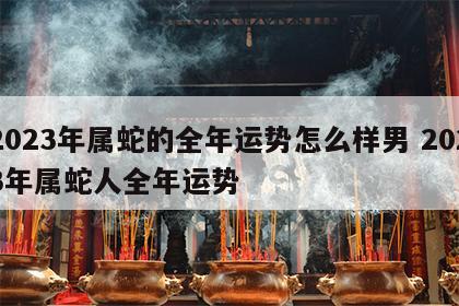 2023年属蛇的全年运势怎么样男 2023年属蛇人全年运势
