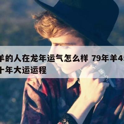 属羊的人在龙年运气怎么样 79年羊45岁后十年大运运程
