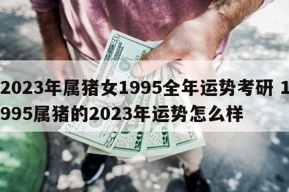 2023年属猪女1995全年运势考研 1995属猪的2023年运势怎么样