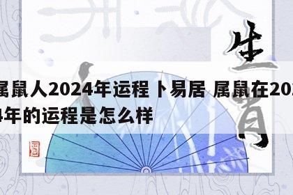 属鼠人2024年运程卜易居 属鼠在2024年的运程是怎么样