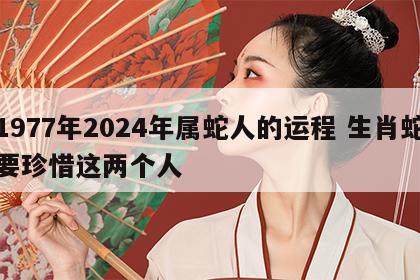 1977年2024年属蛇人的运程 生肖蛇要珍惜这两个人