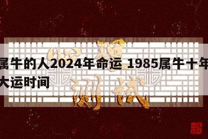 属牛的人2024年命运 1985属牛十年大运时间