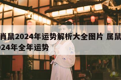 生肖鼠2024年运势解析大全图片 属鼠人2024年全年运势