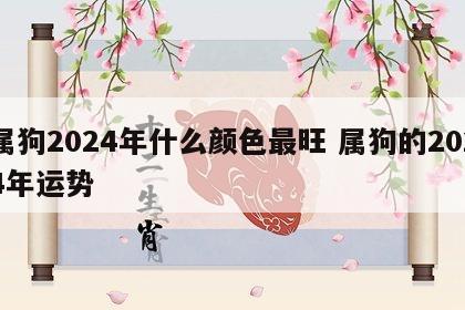属狗2024年什么颜色最旺 属狗的2024年运势