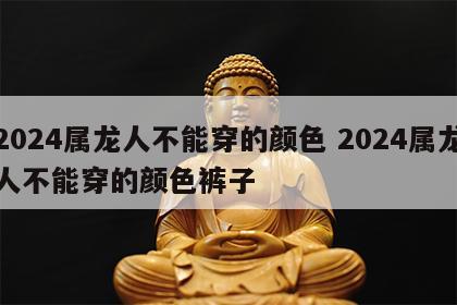 2024属龙人不能穿的颜色 2024属龙人不能穿的颜色裤子
