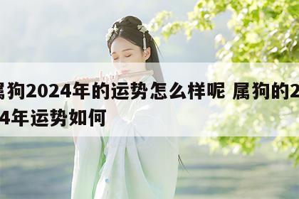 属狗2024年的运势怎么样呢 属狗的2024年运势如何