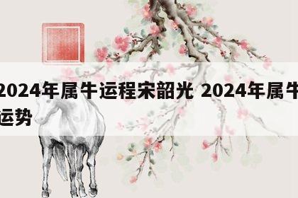 2024年属牛运程宋韶光 2024年属牛运势