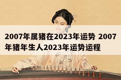2007年属猪在2023年运势 2007年猪年生人2023年运势运程