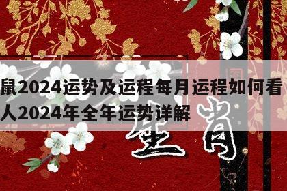 属鼠2024运势及运程每月运程如何看 属鼠人2024年全年运势详解