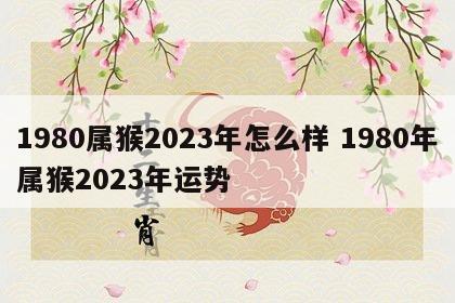 1980属猴2023年怎么样 1980年属猴2023年运势