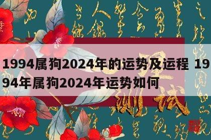 1994属狗2024年的运势及运程 1994年属狗2024年运势如何