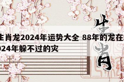 生肖龙2024年运势大全 88年的龙在2024年躲不过的灾
