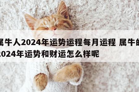 属牛人2024年运势运程每月运程 属牛的2024年运势和财运怎么样呢