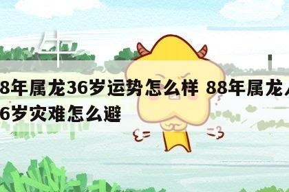 88年属龙36岁运势怎么样 88年属龙人36岁灾难怎么避