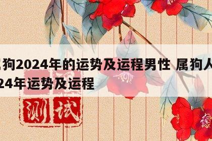 属狗2024年的运势及运程男性 属狗人2024年运势及运程
