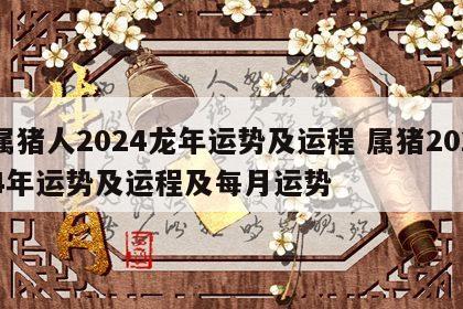 属猪人2024龙年运势及运程 属猪2024年运势及运程及每月运势