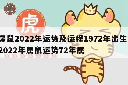 属鼠2022年运势及运程1972年出生 2022年属鼠运势72年属