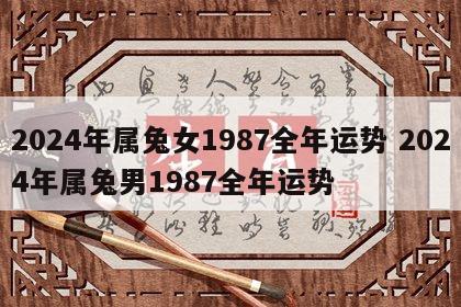 2024年属兔女1987全年运势 2024年属兔男1987全年运势