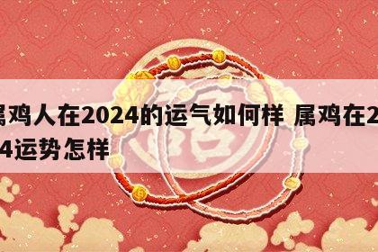 属鸡人在2024的运气如何样 属鸡在2024运势怎样