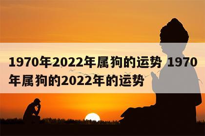 1970年2022年属狗的运势 1970年属狗的2022年的运势