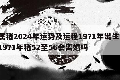 属猪2024年运势及运程1971年出生 1971年猪52至56会离婚吗